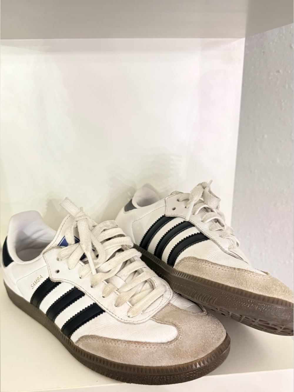 adidas Samba White Black Leather & Suede Low-Top Sneakers